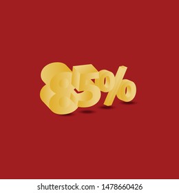 85 % Template 3D Vector, Design for Sale, banner or card