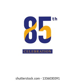85 th Anniversary Celebration Orange Blue Vector Template Design Illustration