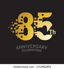 85 Th anniversary pixel logo template Design illustration