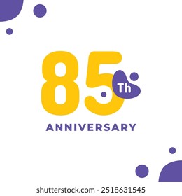 85 Th Fun Number Anniversary Celebration Design Illustration Collection