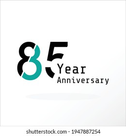 85 Year Anniversary Celebration Blue Color Vector Template Design Illustration