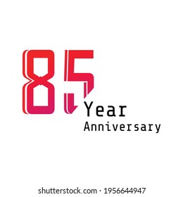 85 Year Anniversary Celebration Red Color Vector Template Design Illustration