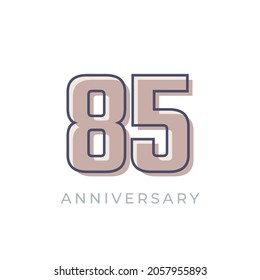 85 Year Anniversary Celebration Vector. Happy Anniversary Greeting Celebrates Template Design Illustration