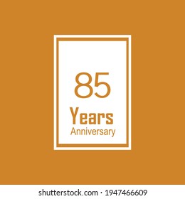 85 Year Anniversary Celebration yellow Color Vector Template Design Illustration