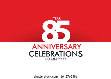 85 year Anniversary Concept Red Color and White for Banner, Poster, Greeting Card - Vector