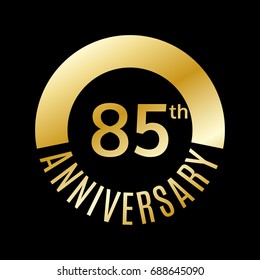 85 year anniversary icon. 85th celebration template for banner, invitation, birthday. Vector illustration.