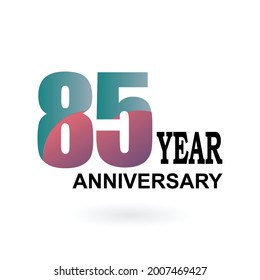 85 Year Anniversary Logo Vector Template Design Illustration