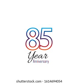 85 Year Anniversary Vector Template Design Illustration.
