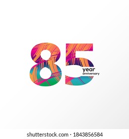85 Year Anniversary Vector Template Design Illustration