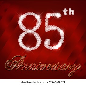 85 year happy birthday card, 85th anniversary sparkles - vector EPS10