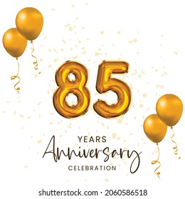 85 years  Anniversary celebration, Invitation card.Vector illustration design.
