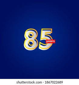 85 Years Anniversary Celebration Line Vector Template Design Illustration