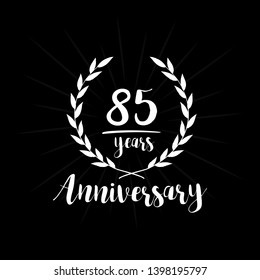85 years anniversary celebration logo. Anniversary watercolor design template. Vector and illustration.