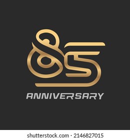 85 years anniversary celebration logotype with elegant modern number