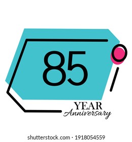 85 Years Anniversary Celebration Number Vector Template Design Illustration