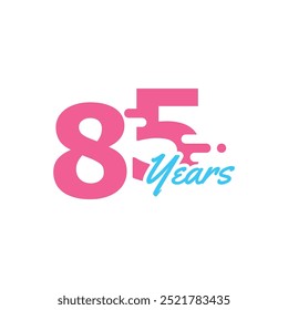 85 anos aniversário comemoração número divertido design coleção