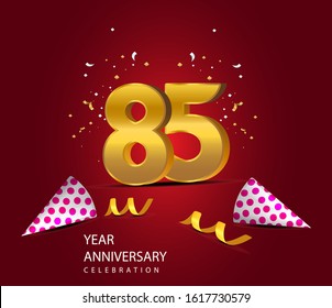 85 Years Anniversary Celebration Vector Template Design Illustration
