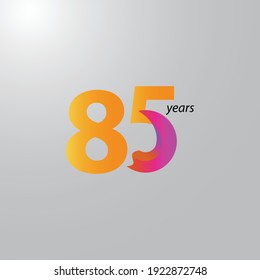 85 Years Anniversary Celebration Vector Template Design Illustration