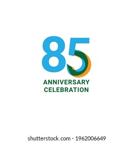 Ilustración de diseño de plantillas vectoriales de celebración de 85 años