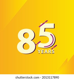 85 Years Anniversary Celebration Vector Template Design Illustration