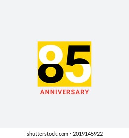 Ilustración de diseño de plantillas vectoriales de celebración de 85 años