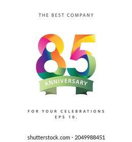 Illustration zum Design von Vektorvorlagen zum 85-jährigen Jubiläum