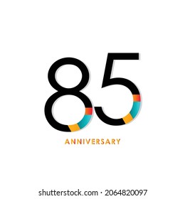 Ilustración de diseño de plantillas vectoriales de celebración de 85 años