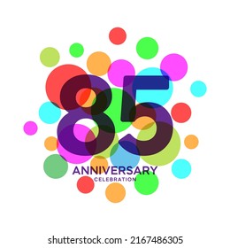 85 Years Anniversary Celebration Vector Template Design Illustration