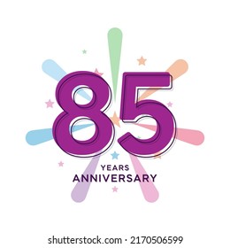 85 Years Anniversary Celebration Vector Template Design Illustration