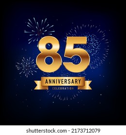 85 Years Anniversary Celebration, Vector Design Illustration Template