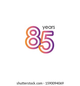 85 Years Anniversary Color full elegant Celebration Vector Template Design Illustration