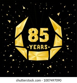85 years anniversary design template. Low poly design.
