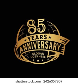85 años plantilla de diseño de aniversario. Logo del 85. Vector e ilustración.
