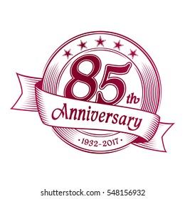 85 years anniversary design template. Vector and illustration.