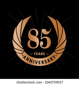 85 years anniversary. Elegant anniversary design. 85 years logo.