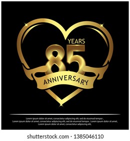 85 years anniversary golden. anniversary template design for web, game ,Creative poster, booklet, leaflet, flyer, magazine, invitation card - Vector