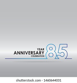85 years anniversary linked logotype with blue color isolated on white background for company celebration event