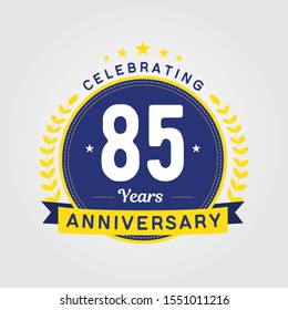 85 Years Anniversary Logo Template. Can be used for celebration event