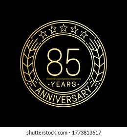 85 years anniversary logo template. 85th line art vector and illustration.
