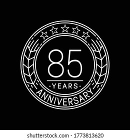 Logo-Vorlage für 85 Jahre. 85. Linie Kunst, Vektorgrafik und Illustration.