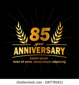 85 years anniversary logo. Vector and illustration.