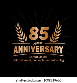 85 years anniversary logo. Vector and illustration.