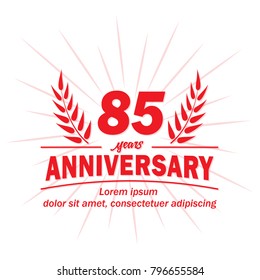 85 years anniversary logo. Vector and illustration.