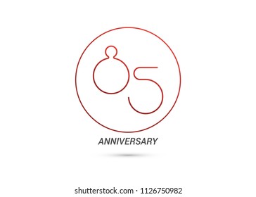 85 Years Anniversary logotype with rounded and simple red colored font numbers isolated on white background for company celebration event, birthday