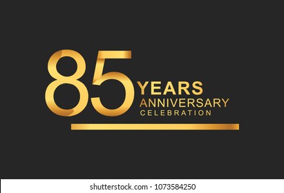 85 years anniversary logotype with under line golden color for anniversary celebration
