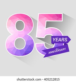 85 Years Anniversary with Low Poly Design