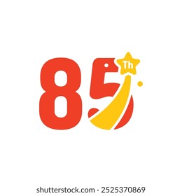 85 Years Anniversary Number Fun Design Vector Template Illustration