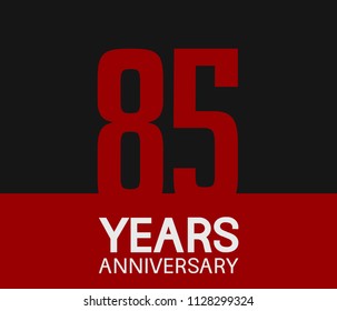 85 years anniversary simple design red number on black background for celebration template
