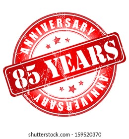 85 years anniversary stamp.  Vector illustration.