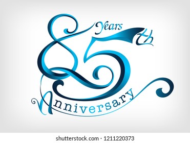 85 years anniversary Template logo